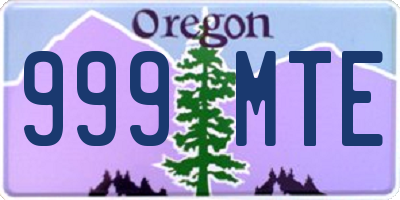 OR license plate 999MTE