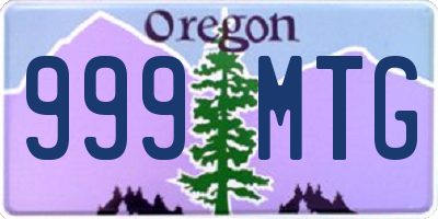OR license plate 999MTG