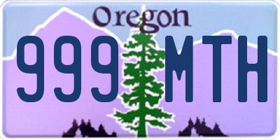 OR license plate 999MTH