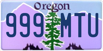 OR license plate 999MTU