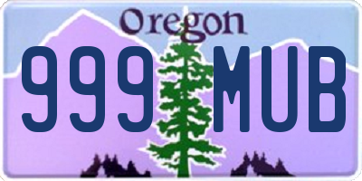 OR license plate 999MUB