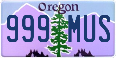 OR license plate 999MUS