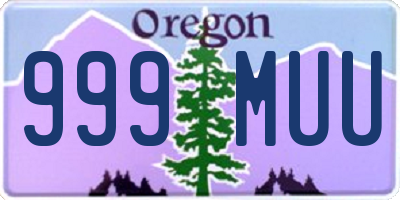 OR license plate 999MUU