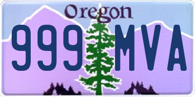 OR license plate 999MVA