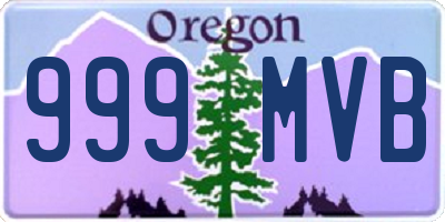 OR license plate 999MVB