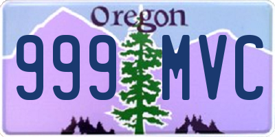 OR license plate 999MVC