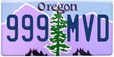 OR license plate 999MVD