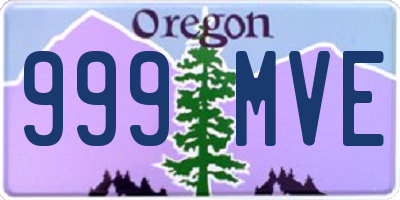 OR license plate 999MVE