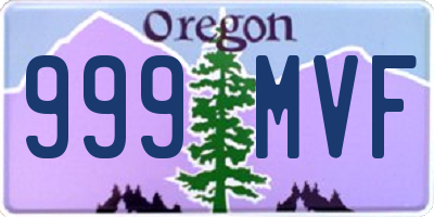 OR license plate 999MVF