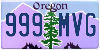 OR license plate 999MVG
