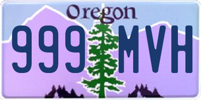 OR license plate 999MVH