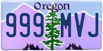 OR license plate 999MVJ