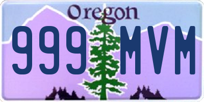 OR license plate 999MVM