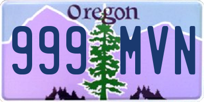 OR license plate 999MVN