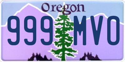 OR license plate 999MVO