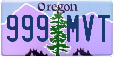 OR license plate 999MVT