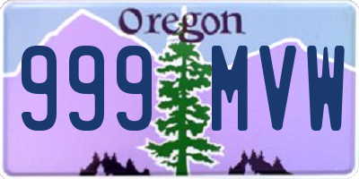 OR license plate 999MVW