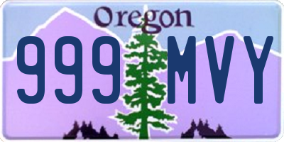 OR license plate 999MVY