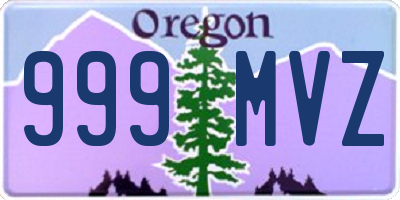 OR license plate 999MVZ