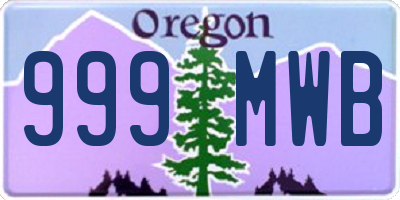 OR license plate 999MWB