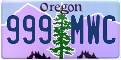 OR license plate 999MWC