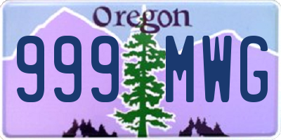 OR license plate 999MWG