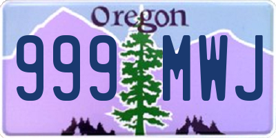 OR license plate 999MWJ