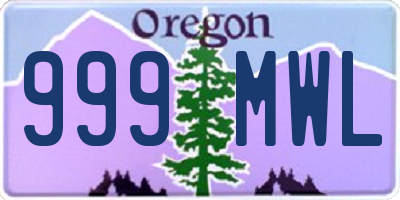 OR license plate 999MWL