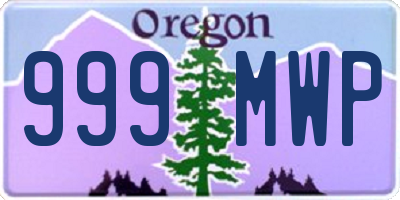 OR license plate 999MWP