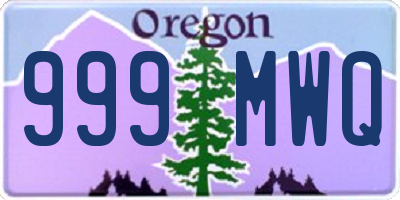 OR license plate 999MWQ