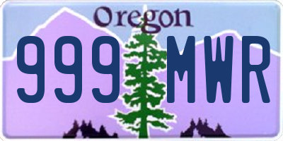 OR license plate 999MWR