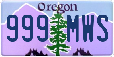 OR license plate 999MWS