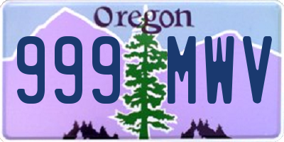 OR license plate 999MWV