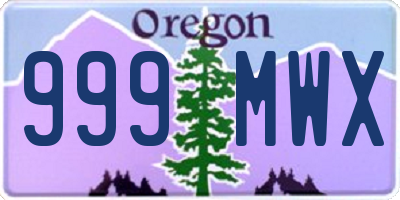 OR license plate 999MWX