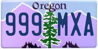 OR license plate 999MXA