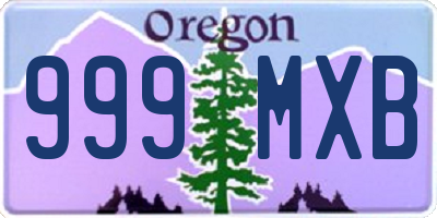 OR license plate 999MXB