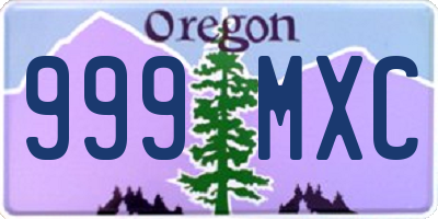 OR license plate 999MXC