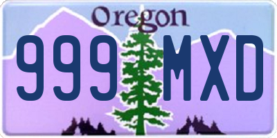 OR license plate 999MXD