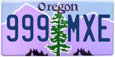 OR license plate 999MXE