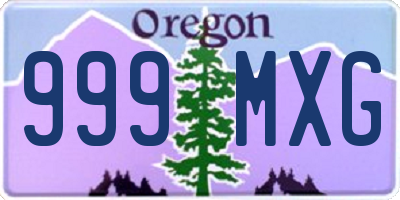 OR license plate 999MXG