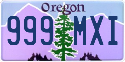 OR license plate 999MXI