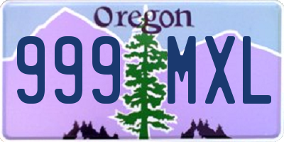 OR license plate 999MXL