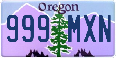 OR license plate 999MXN