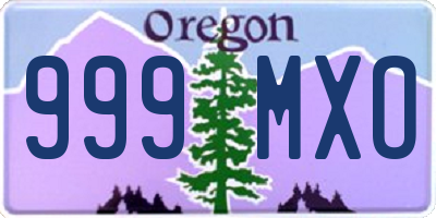 OR license plate 999MXO