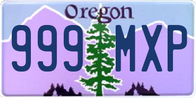 OR license plate 999MXP