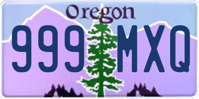 OR license plate 999MXQ