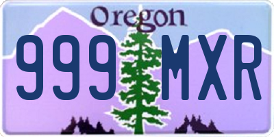 OR license plate 999MXR