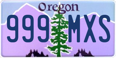 OR license plate 999MXS
