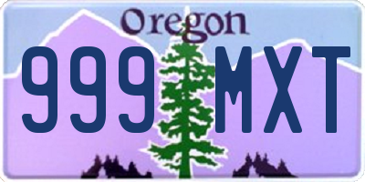 OR license plate 999MXT