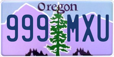 OR license plate 999MXU